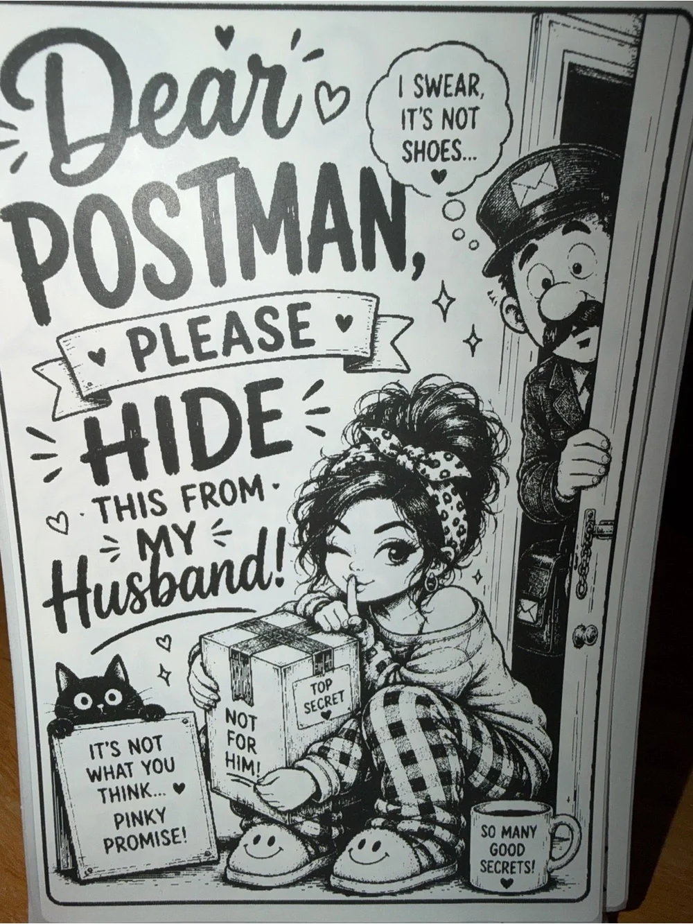 Dear Postman Please Hide This From My Husband - Thank you Stickers 50 count